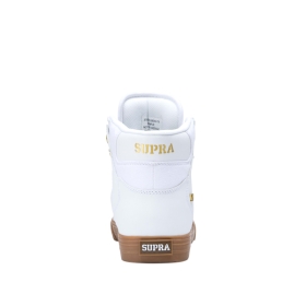 Mens Supra High Top Shoes VAIDER White/Gold/lt Gum | AU-15246